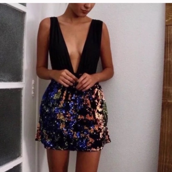 Zara Multicolored Sequined Velvet skirt - Picture 3 of 4